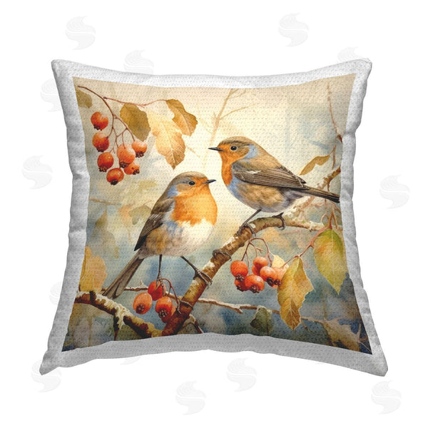 Stupell Industries Ryley Gray | Birds On Persimmon Tree Printed Throw Pillow