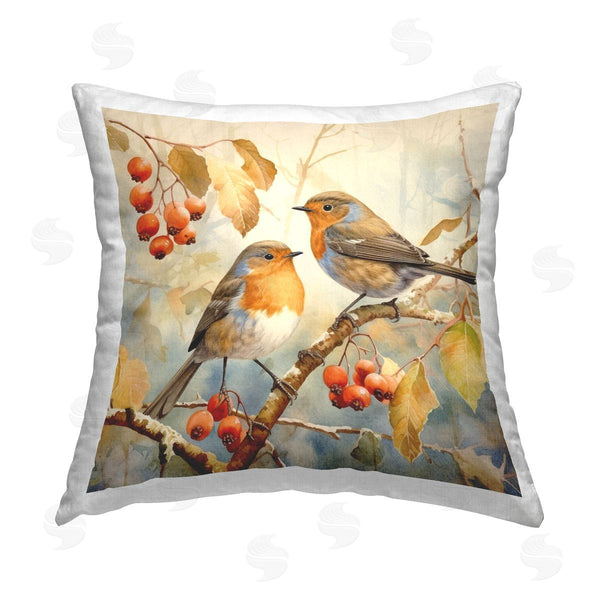 stupell industries Ryley Gray | Birds on Persimmon Tree Printed Throw Pillow