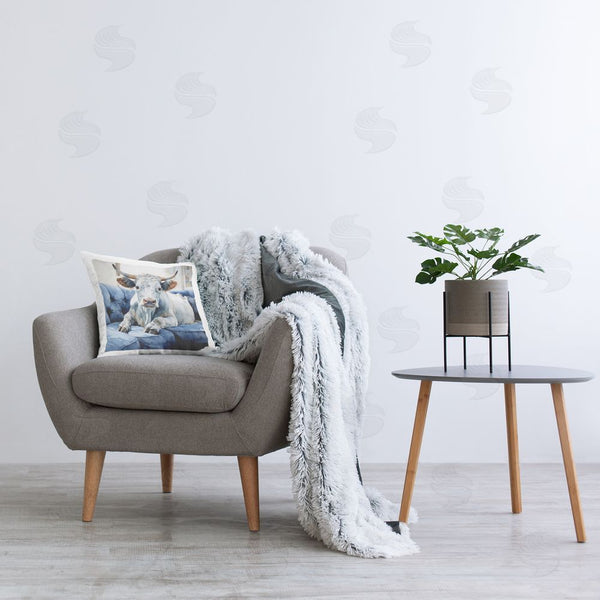 Stupell Industries Ryley Gray | Cow On Farmhouse Couch Printed Throw Pillow