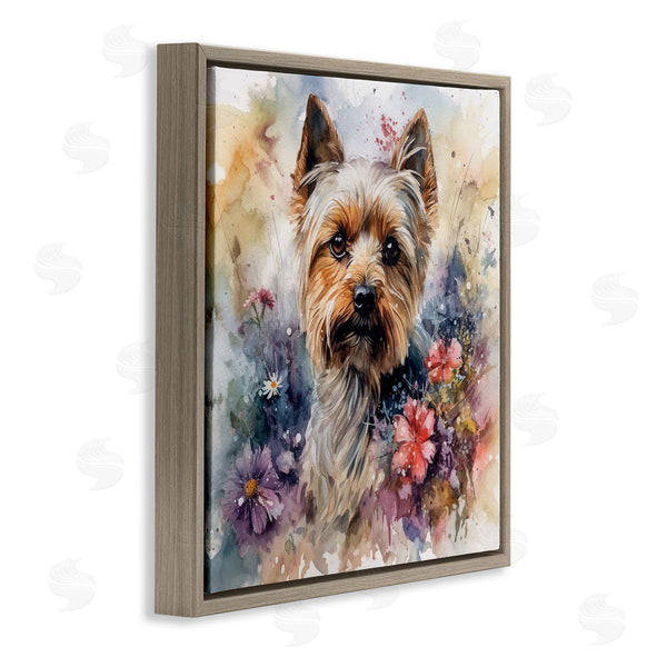 Stupell Industries Ryley Gray | Floral Adorned Yorkie Wall Art