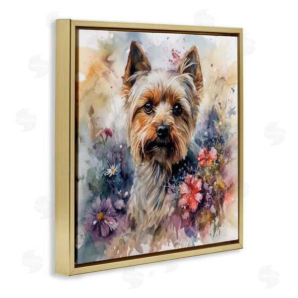 Stupell Industries Ryley Gray | Floral Adorned Yorkie Wall Art