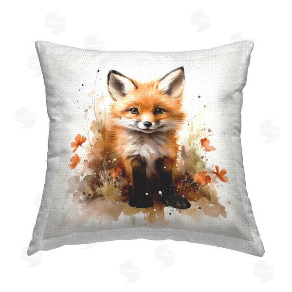 Stupell Industries Ryley Gray | Kit Fox Among Flowers Printed Throw Pillow