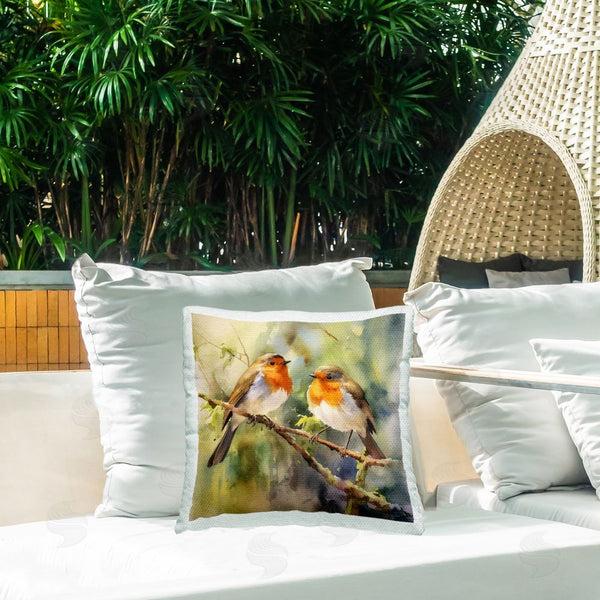 Stupell Industries Ryley Gray | Robin Birds On Branch Printed Throw Pillow