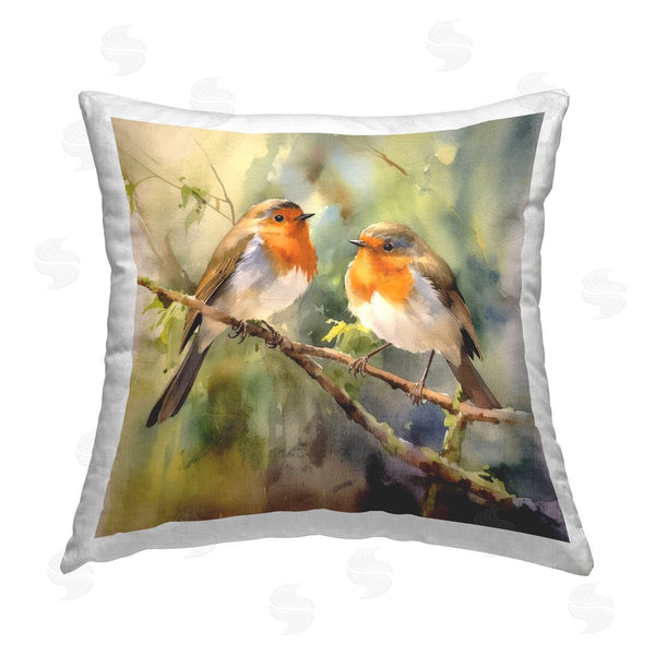 stupell industries Ryley Gray | Robin Birds on Branch Printed Throw Pillow