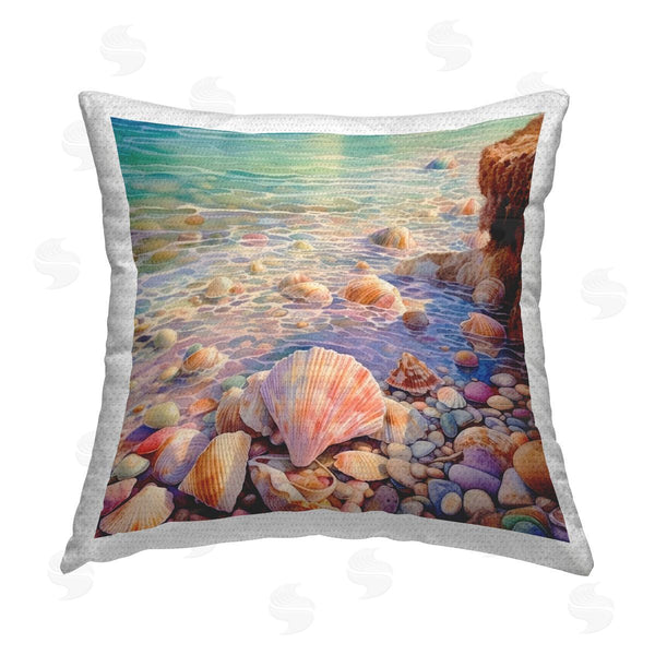 Stupell Industries Ryley Gray | Shells In Shallow Shore Printed Throw Pillow