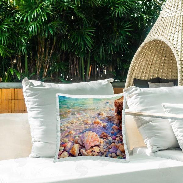Stupell Industries Ryley Gray | Shells In Shallow Shore Printed Throw Pillow