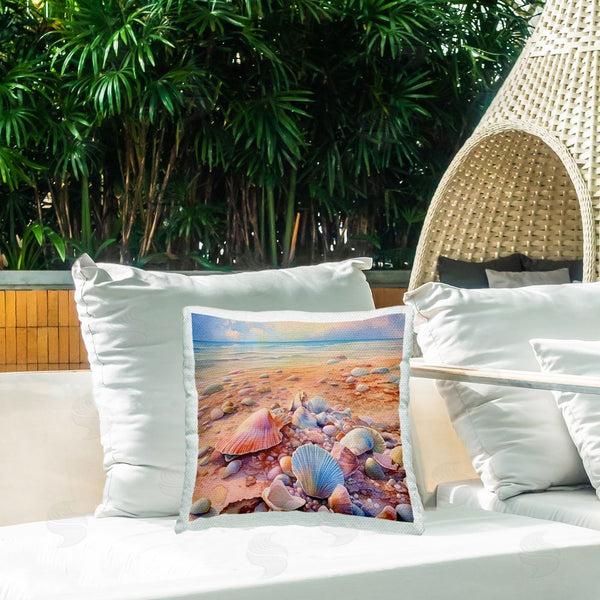 Stupell Industries Ryley Gray | Shells On Beach Shore Printed Throw Pillow