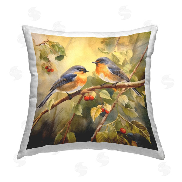 stupell industries Ryley Gray | Two Birds in Tree Printed Throw Pillow