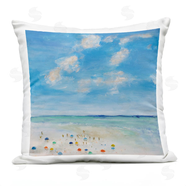 Stupell Industries S.H. Kahn | Finding Summer Beachgoers Printed Throw Pillow