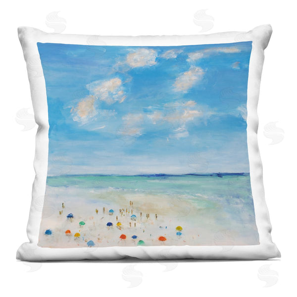 stupell industries S.H. Kahn | Finding Summer Beachgoers Printed Throw Pillow