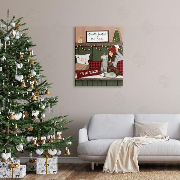 Stupell Industries Saba Rauf | Cozy Girl With Christmas Phrases Wall Art