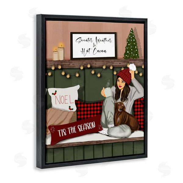 Stupell Industries Saba Rauf | Cozy Girl With Christmas Phrases Wall Art