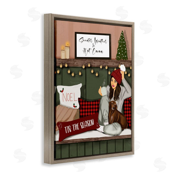 Stupell Industries Saba Rauf | Cozy Girl With Christmas Phrases Wall Art