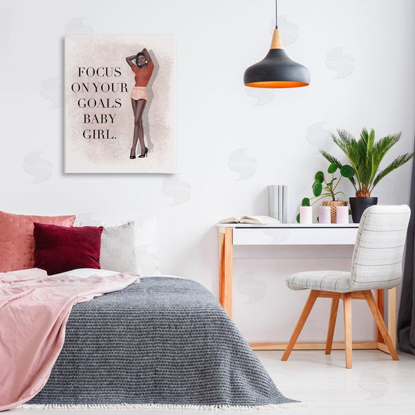 Stupell Industries Saba Rauf | Focus On Goals Girl Wall Art