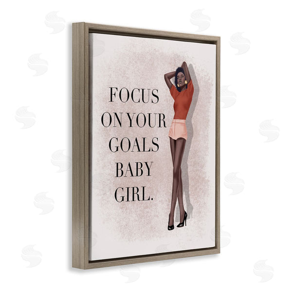 Stupell Industries Saba Rauf | Focus On Goals Girl Wall Art