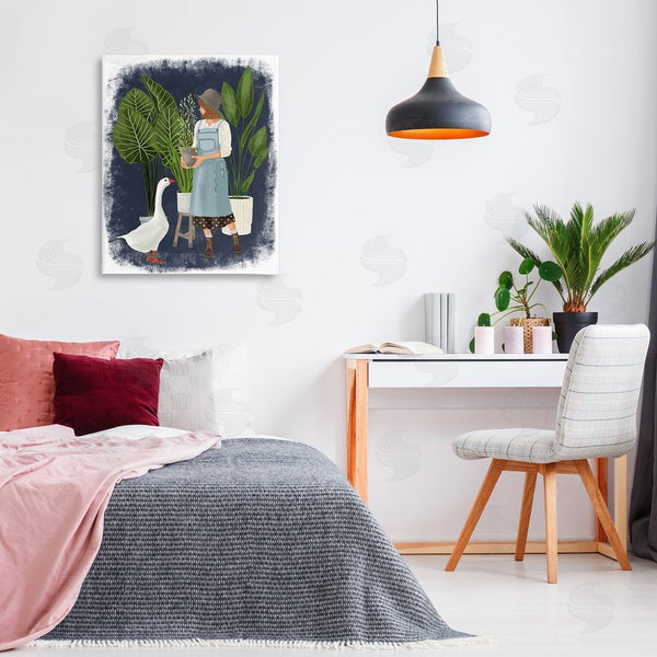 Stupell Industries Saba Rauf | Gardner Girl With Goose Wall Art