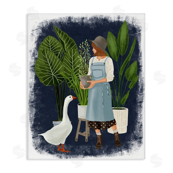stupell industries Saba Rauf | Gardner Girl with Goose Wall Art