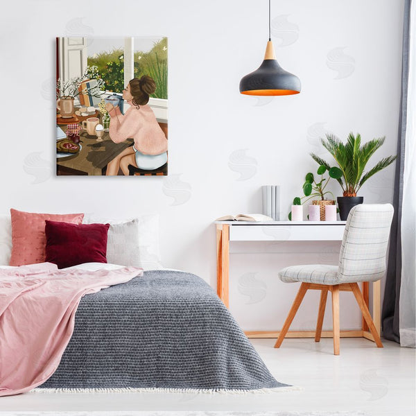 Stupell Industries Saba Rauf | Girl With Cozy Breakfast Wall Art