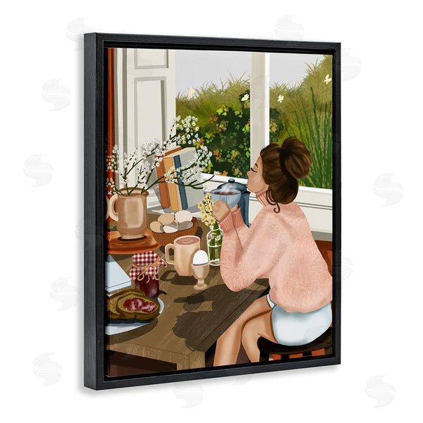 Stupell Industries Saba Rauf | Girl With Cozy Breakfast Wall Art