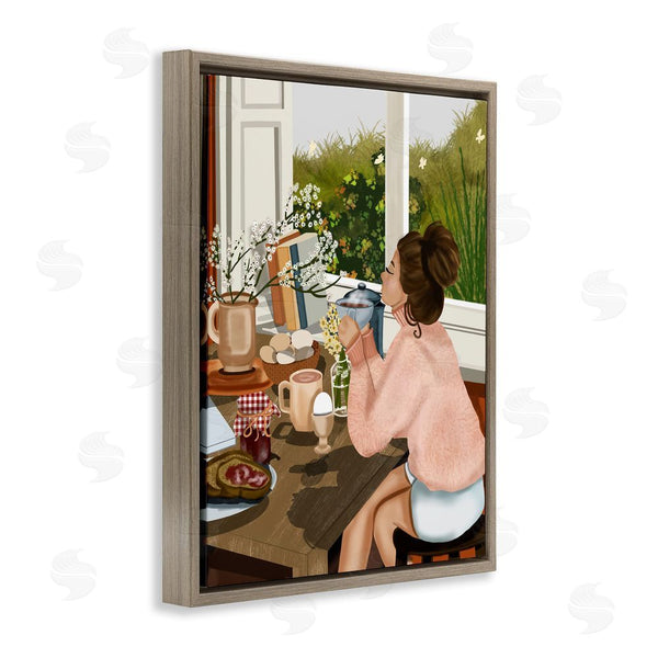 Stupell Industries Saba Rauf | Girl With Cozy Breakfast Wall Art