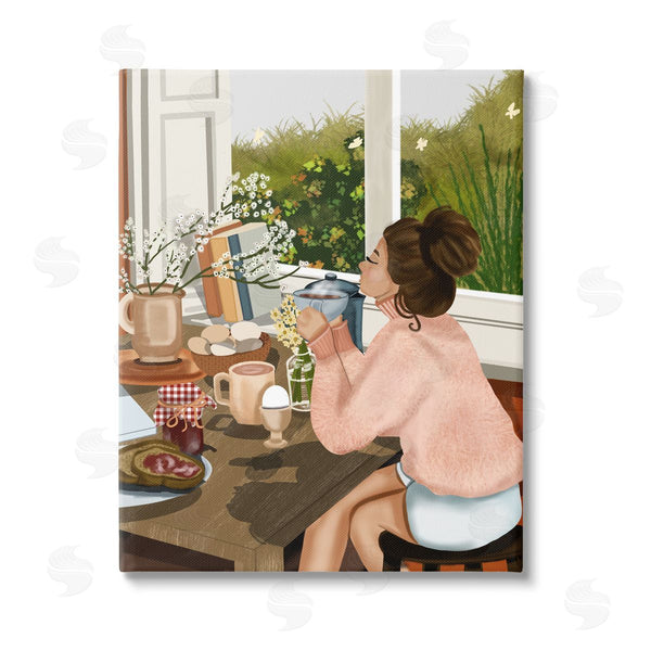 stupell industries Saba Rauf | Girl with Cozy Breakfast Wall Art
