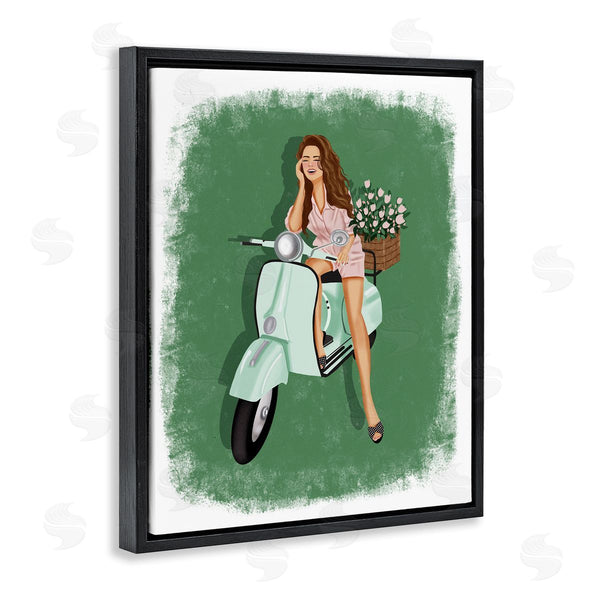 Stupell Industries Saba Rauf | Laughing Girl On Scooter Wall Art