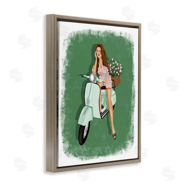 Stupell Industries Saba Rauf | Laughing Girl On Scooter Wall Art