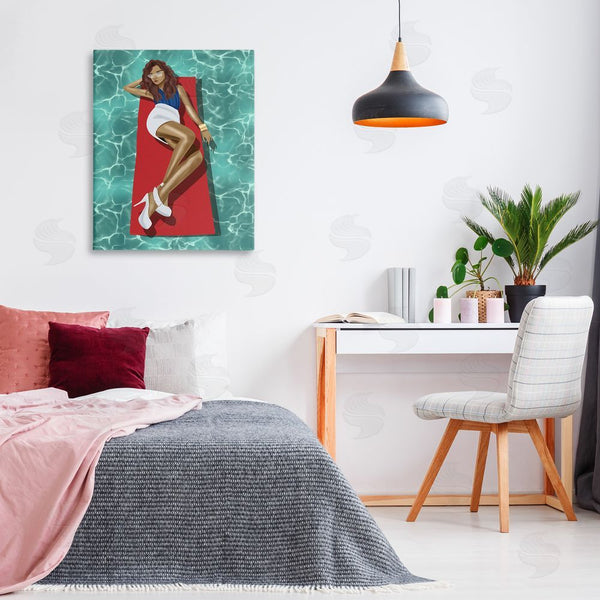 Stupell Industries Saba Rauf | Lounging On Pool Raft Wall Art