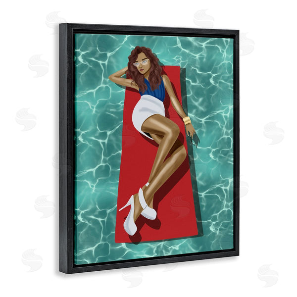 Stupell Industries Saba Rauf | Lounging On Pool Raft Wall Art
