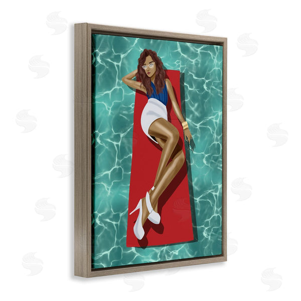 Stupell Industries Saba Rauf | Lounging On Pool Raft Wall Art
