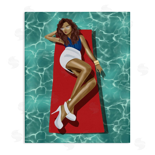 stupell industries Saba Rauf | Lounging on Pool Raft Wall Art