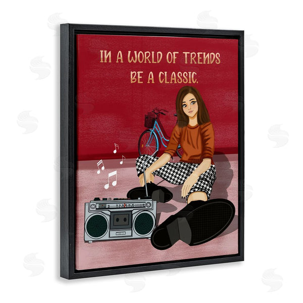 Stupell Industries Saba Rauf | Motivational Girl With Boombox Wall Art