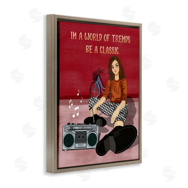 Stupell Industries Saba Rauf | Motivational Girl With Boombox Wall Art