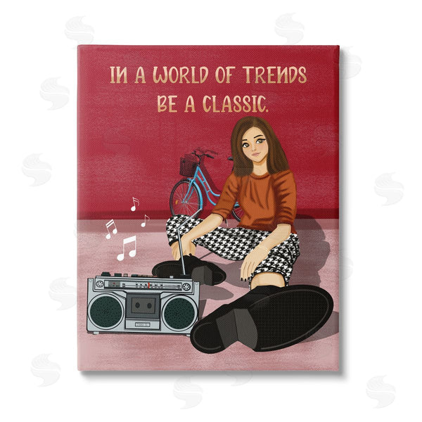 stupell industries Saba Rauf | Motivational Girl with Boombox Wall Art