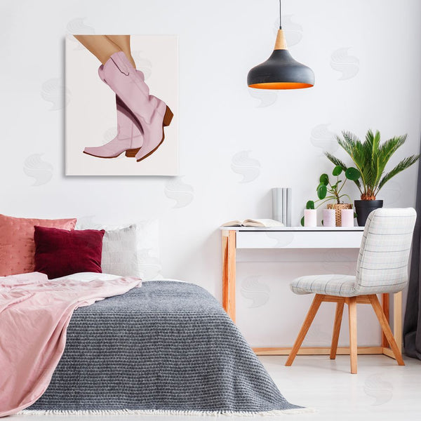 Stupell Industries Saba Rauf | Pastel Pink Cowgirl Boots Wall Art