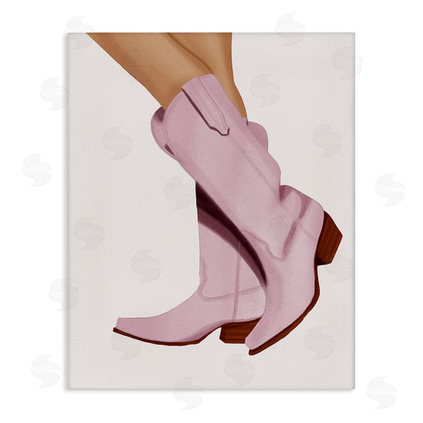 stupell industries Saba Rauf | Pastel Pink Cowgirl Boots Wall Art