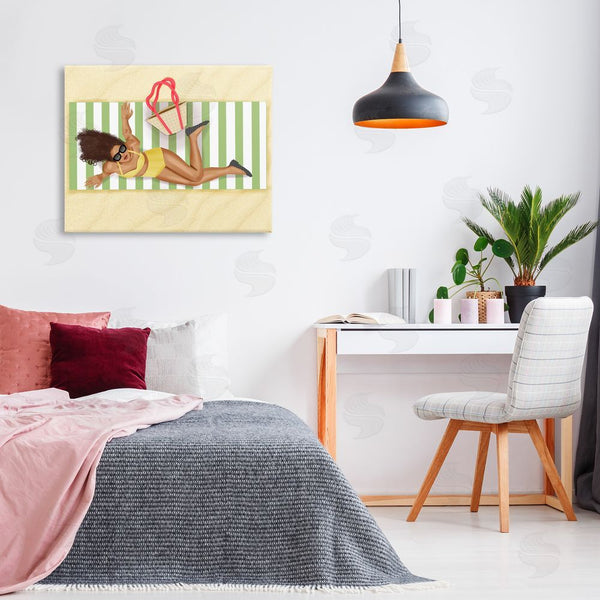 Stupell Industries Saba Rauf | Woman On Beach Blanket Wall Art