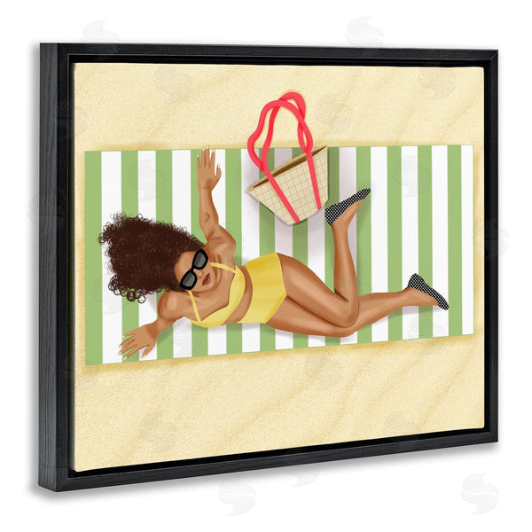 Stupell Industries Saba Rauf | Woman On Beach Blanket Wall Art