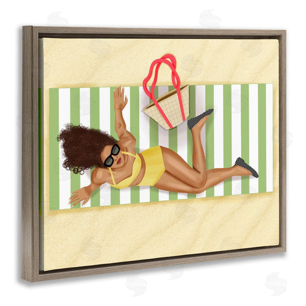 Stupell Industries Saba Rauf | Woman On Beach Blanket Wall Art