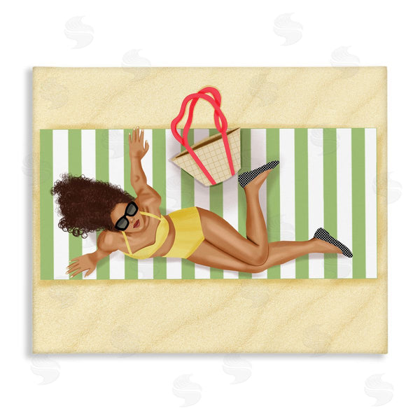 stupell industries Saba Rauf | Woman on Beach Blanket Wall Art