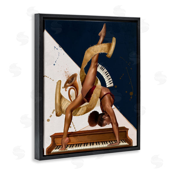 Stupell Industries Salaam Muhammad | Gymnastics Musician Girl Instruments Wall Art