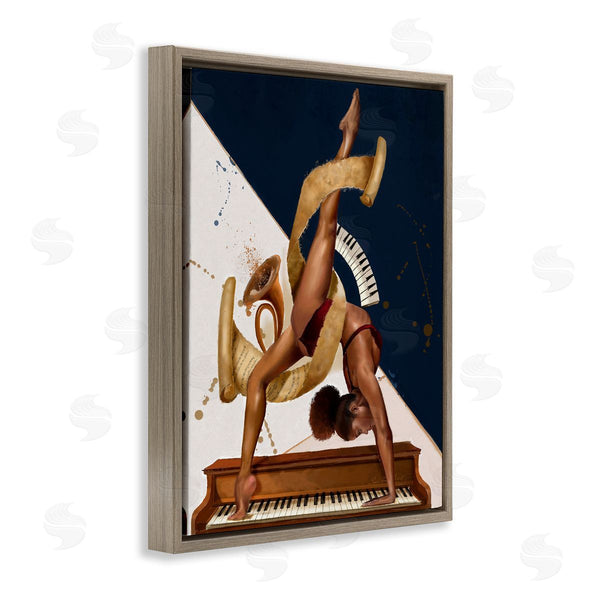 Stupell Industries Salaam Muhammad | Gymnastics Musician Girl Instruments Wall Art