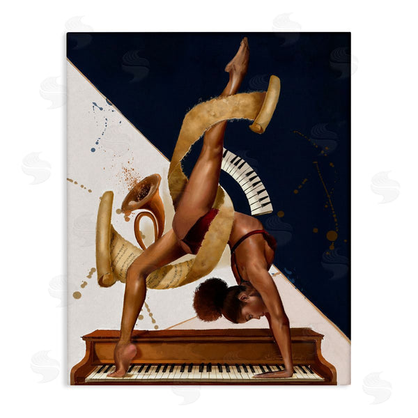 stupell industries Salaam Muhammad | Gymnastics Musician Girl Instruments Wall Art