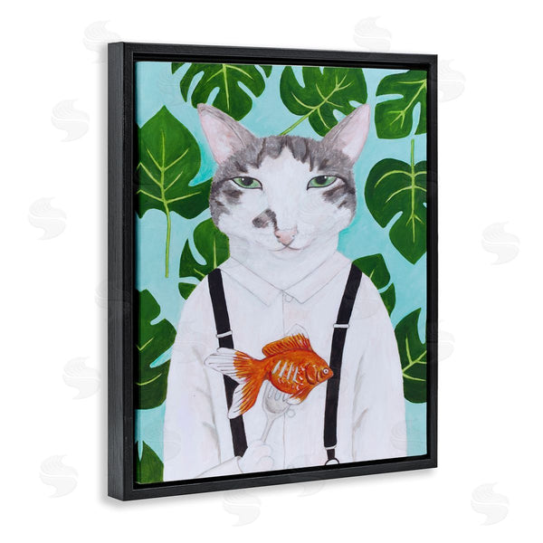 Stupell Industries Sally B | Cat Goldfish Dinner Funny