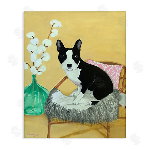 stupell industries Sally B | Dog On Chair Yellow Green