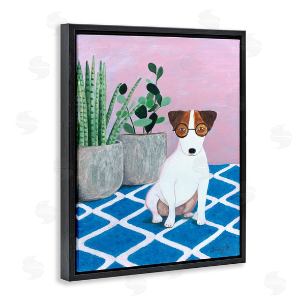 Stupell Industries Sally B | Dog With Plants Painting