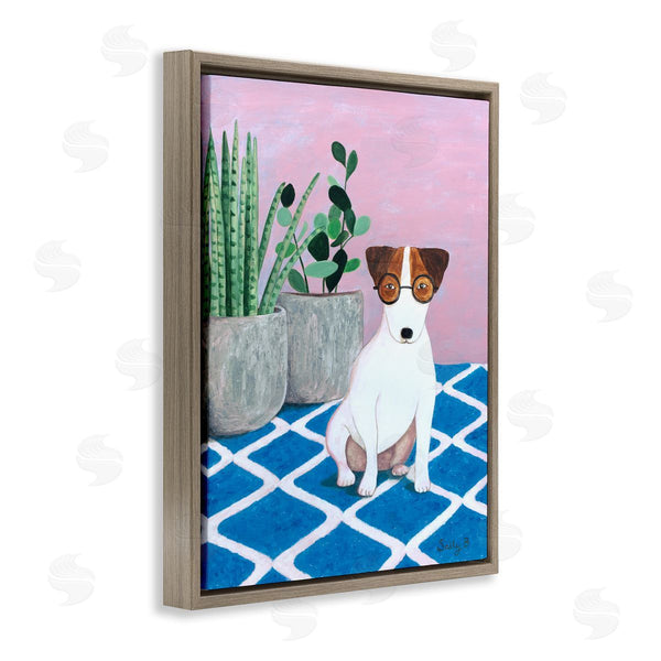 Stupell Industries Sally B | Dog With Plants Painting