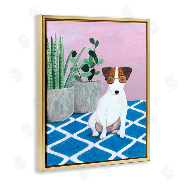 Stupell Industries Sally B | Dog With Plants Painting