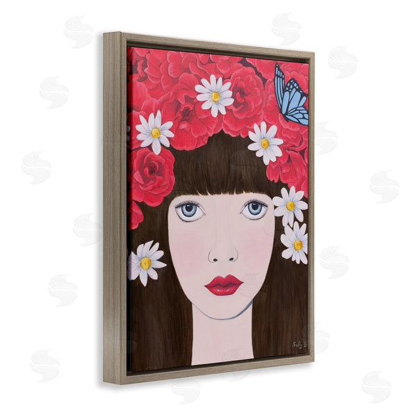Stupell Industries Sally B | Flower Headdress Female Portrait