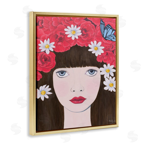 Stupell Industries Sally B | Flower Headdress Female Portrait